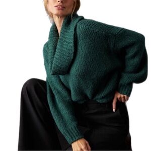Anthropologie Pilcro Green Women's Cowl Neck Sweater